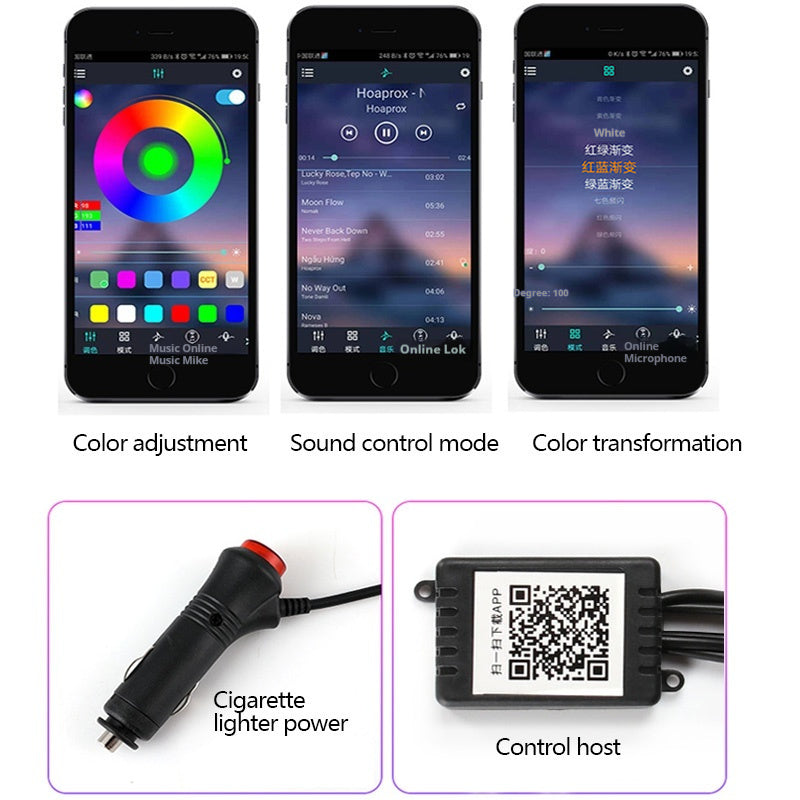 ChromeCruiser™ RGB Ambient Car Lighting Kit (App + Music Sync)