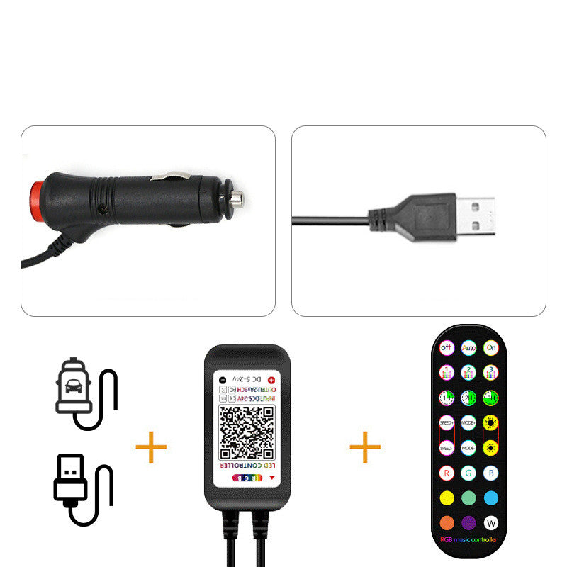 RGB Music Control Car Strip Lights